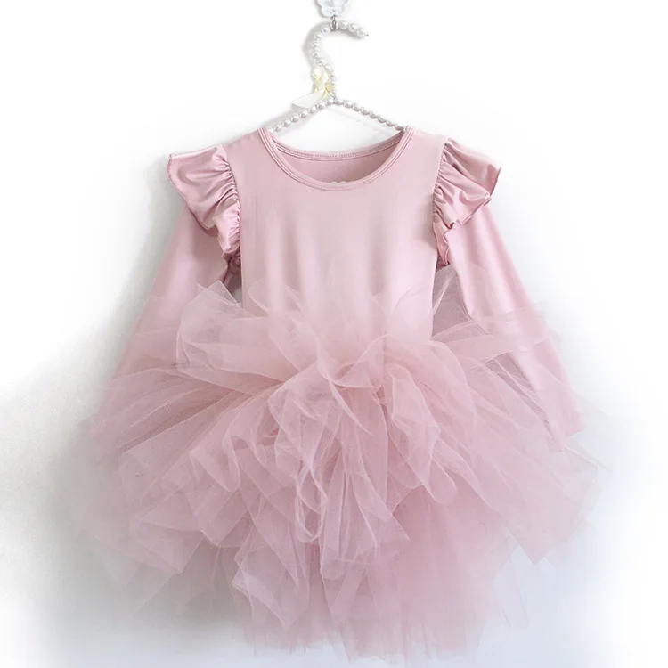 Baby Girl Princess Tulle Dress Fluffy Long Sleeve Infant Toddler Puffy Dress Tutu Black Green Party Pageant Dance Clothes 1-10Y baby girl skirt clothes