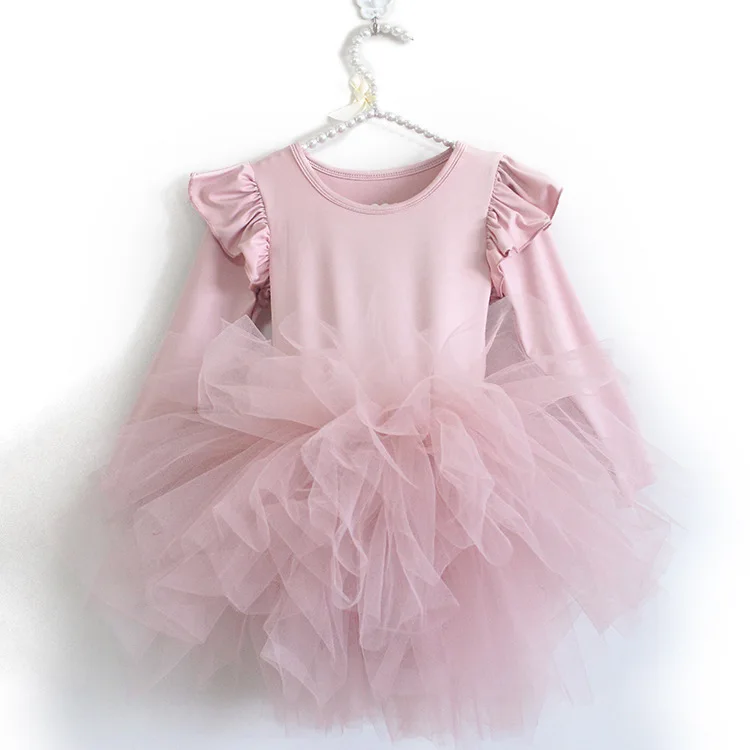 Baby Girl Princess Tulle Dress Fluffy Long Sleeve Infant Toddler Puffy Dress Tutu Black Green Party Pageant Dance Clothes 1-10Y baby girl skirt clothes Dresses