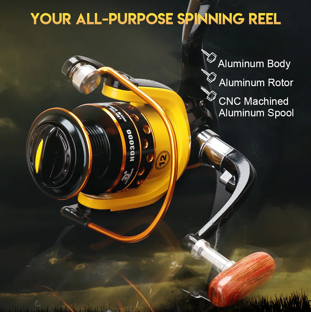 VTAVTA 12 Bearing Metal Spinning Fishing Reels Baitcasting 5.21 Bait Casting Fishing Wheel Spool Reel Fishing Accessories Sea 015