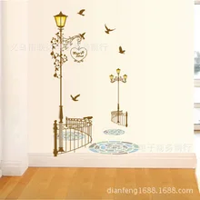 Съемные внешнеторговые креативные настенные наклейки, украшения для магазина, настенные Стикеры, уличная лампа JM7258/AY9202