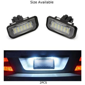 

2pcs White License Plate LED Lights Error Free For Mercedes Benz W203 4D C230 C240 LED+PC/PBT Car License Plate Lights
