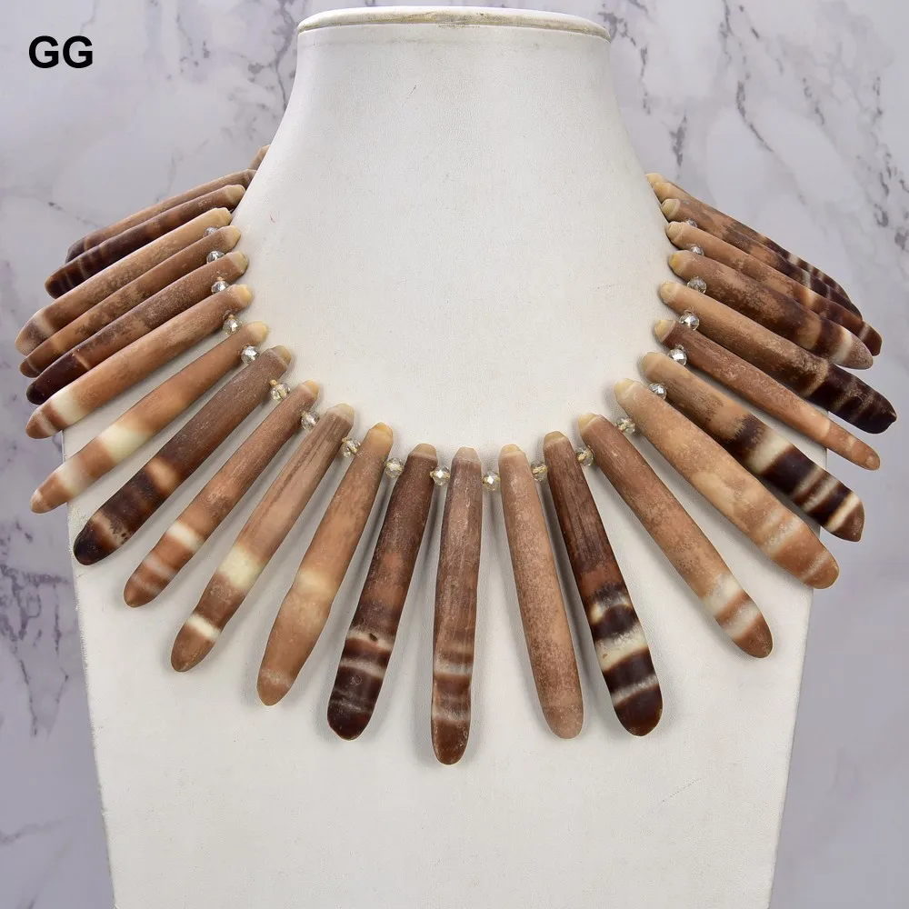 

GuaiGuai Jewelry 20" Genuine Branch Sea Bamboo Huge Necklace Ocean Sea Jewelry