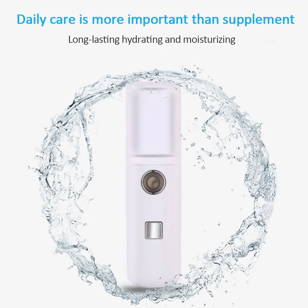 

Hot 20ml Portable Face Spray Bottle Nano Facial Hair Steamer Ultrasonic Ozone Face Sprayer Cold Beauty Hydrating Skin Care Tool