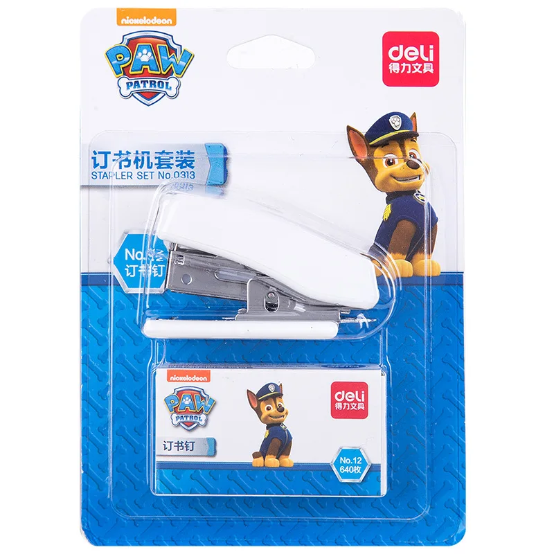Deli Paw patrol мини степлер набор канцелярских принадлежностей мультфильм милый ученик безопасности переплет машина для офиса школьные принадлежности подарок для детей - Цвет: blue
