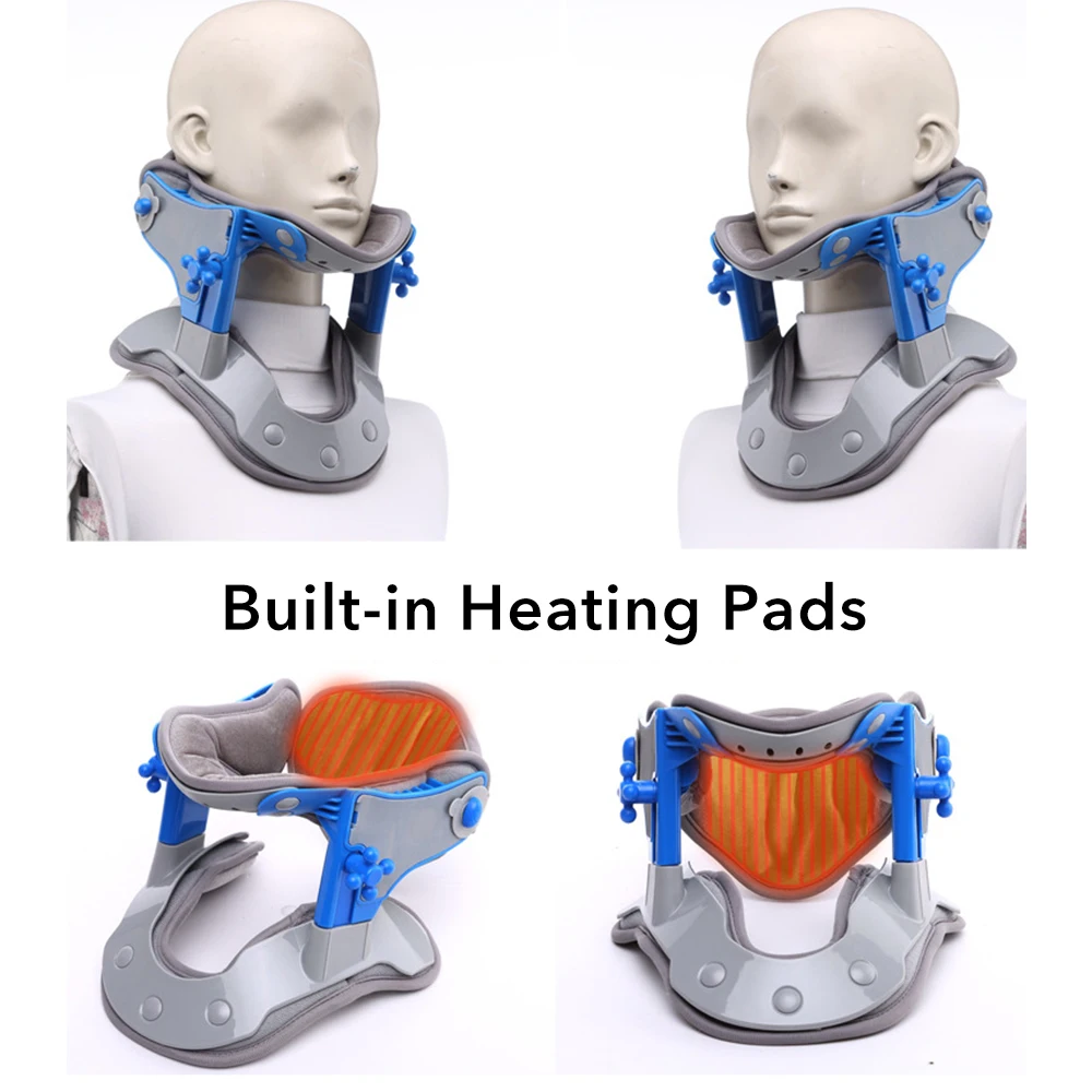 Dispositivo de Tração Aquecimento Pescoço Cervical Ajustável Colar Maca Coluna Corrector Cinta Suporte Aparelho 7 Cheap Colar cervical