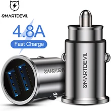 SmartDevil USB 車の充電器急速充電 4.8A 携帯電話充電器 2 USB ポート急速充電器 Iphone サムスンのタブレット車  充電器