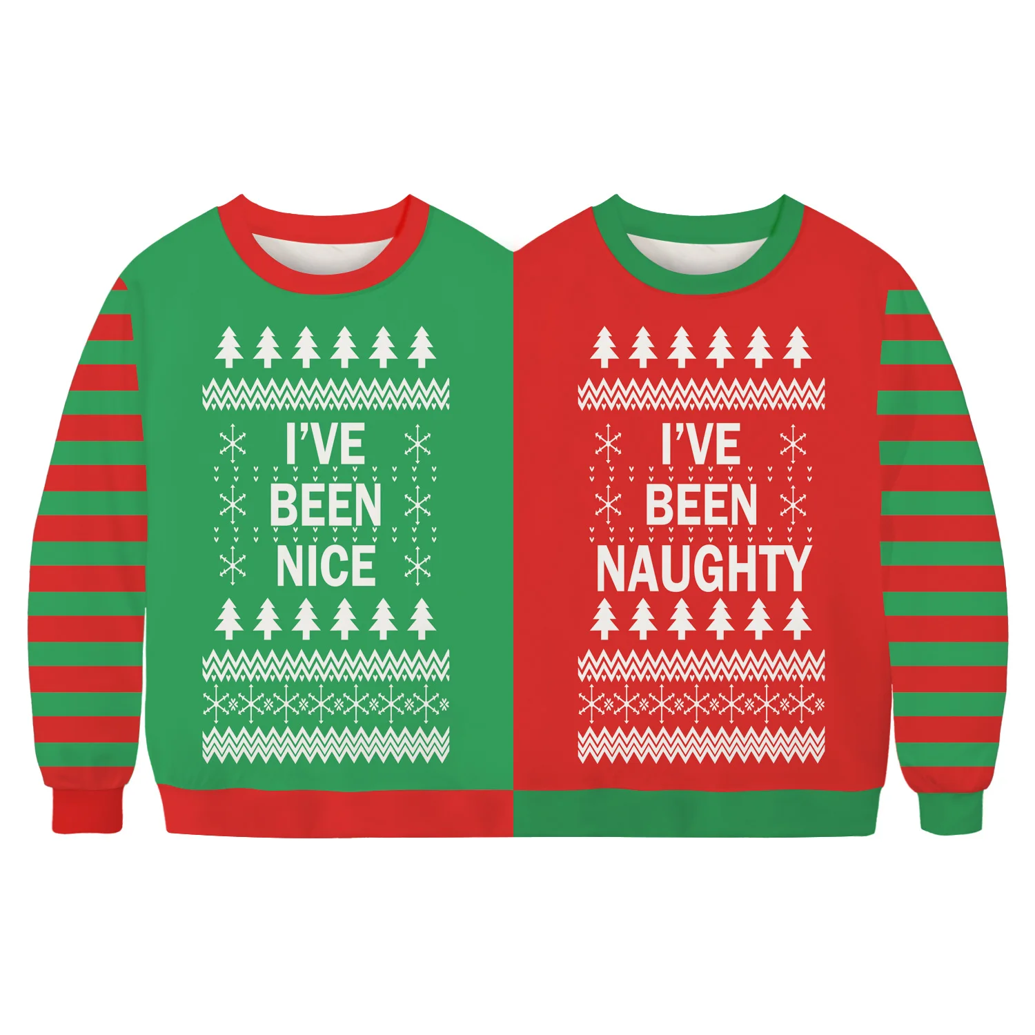 

HEFLASHOR New Lovers MenWomen Connected hoodies Casual Santa Claus Print Christmas Hoodies for Christmas Winter Warm Fashion