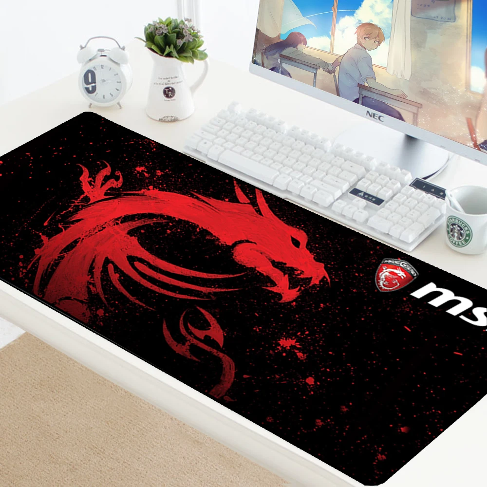 MSI Mouse Pad Large XXL Gamer Anti-slip Rubber Pad Gaming Mousepad to Keyboard Laptop Computer Speed Mice Mouse Desk Play Mats