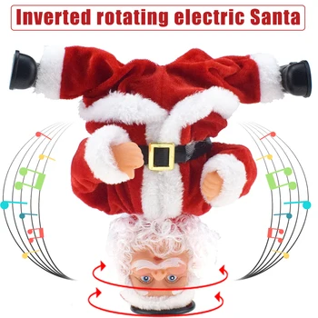 

High Quality Rotating Handstand Stunts Santa Claus Doll Electric Music Toy Christmas Gift for Kids