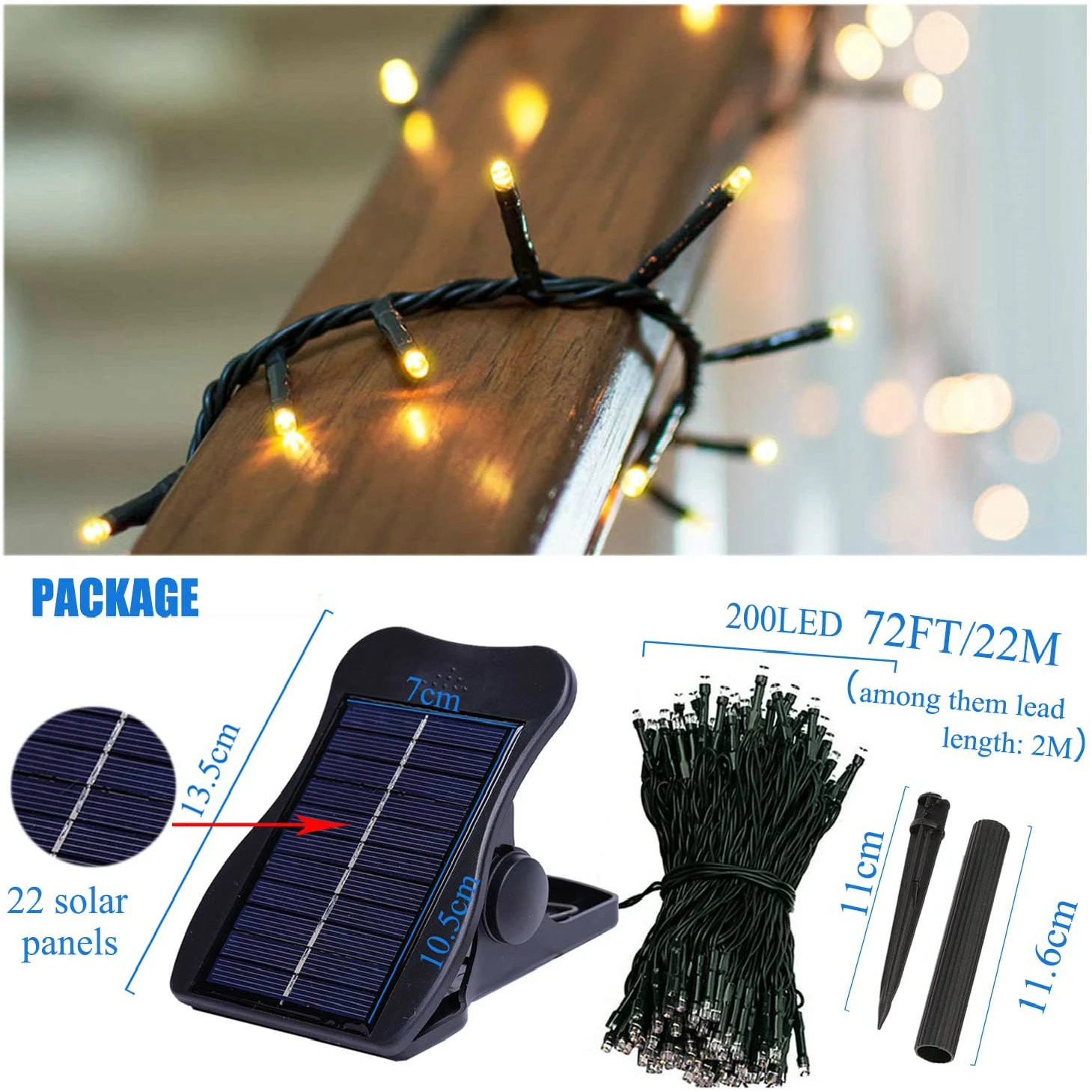 Уличная гирлянда на солнечной батарее светодиодные лампы намного большего