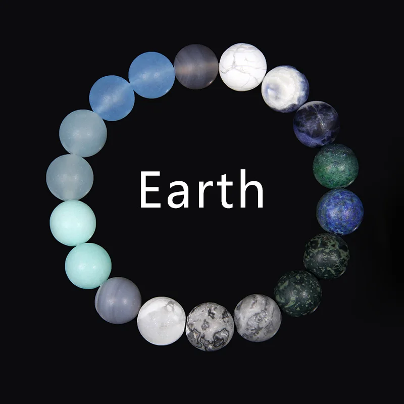Universe Eight Planets Bracelet Men Natural Stone Solar system Beads Bracelet for Women Jewelry Yoga Chakra Lover blue bracelets