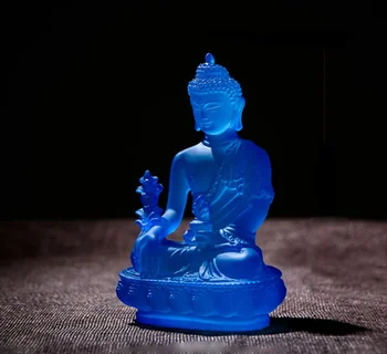 

4.7" Tibet Tibetan Buddhism Resin Lotus Shakyamuni Menla Medicine Buddha Statue