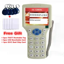 Best Price English 10 Frequency RFID Copier ID IC Reader Writer Copy M1 13.56MHZ UID Encrypted Duplicator Programmer for All 125kHz Cards