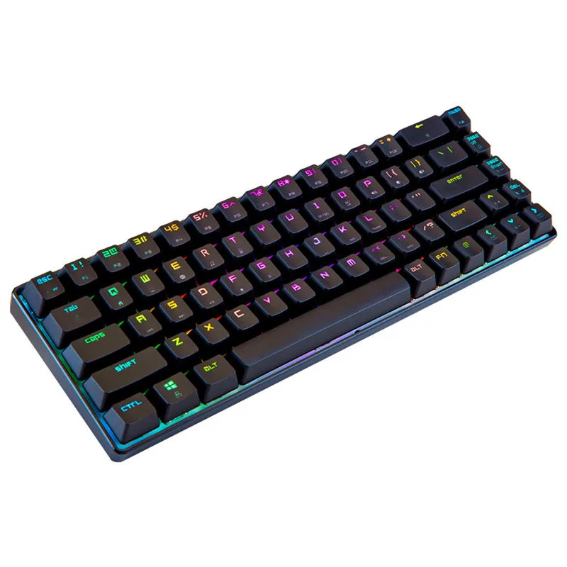 VOBERRY 68 клавишная игровая клавиатура RGB светодиодный с подсветкой USB Проводная ПК Радуга Противоскользящий светильник игровая клавиатура