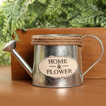 

Vintage Metal Iron Barrel Retro Flower Pot Bucket Home Decoration Watering Can Garden Plant Pot Gardening Potted Flowerpot pots