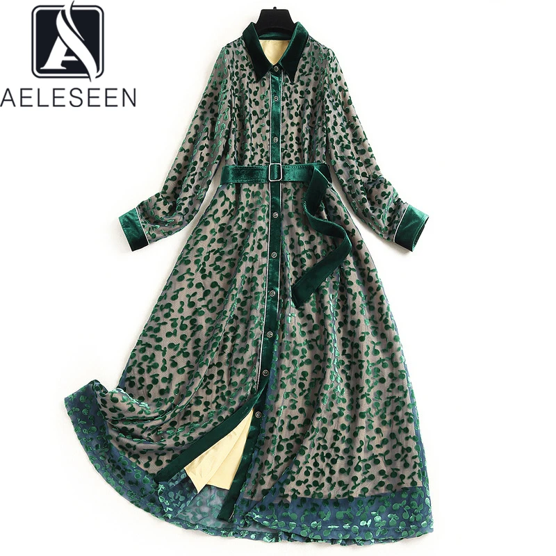 AELESEEN Runway Fashion Autumn Winter Dress 2020