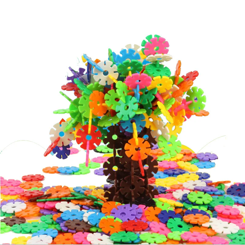 High Quality Snowflakes Thicken Large Children's Building Blocks Plastic Intellectuality Girl Boy Insert Storage Boxed Toy Gifts