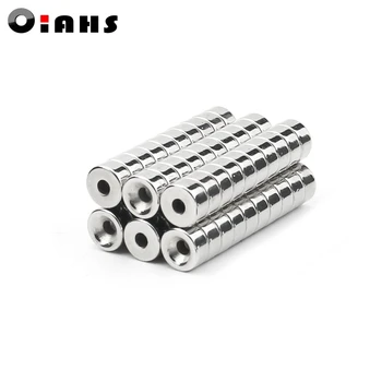 

10pcs 20 x 10 mm Hole: 6.5mm super Strong Round Neodymium Countersunk Ring Magnets Rare Earth N50 Free Shipping