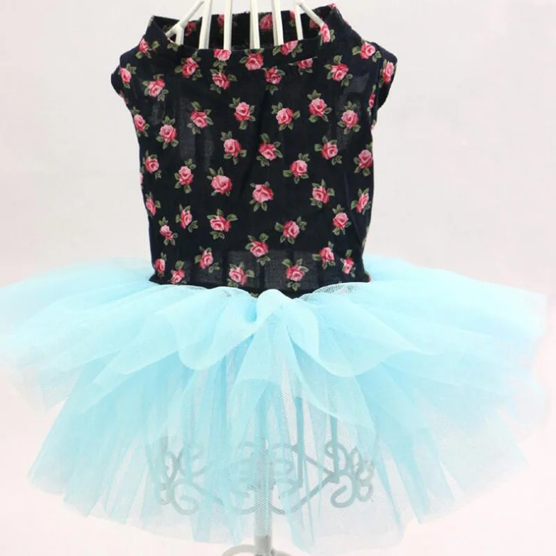Платье-пачка с цветочным рисунком для девочек детское платье юбка в стиле принцессы для маленьких Симпатичный щенок собаки чихуахуа Тедди весенне-летнее платье