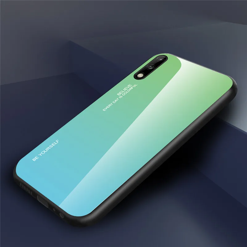 Градиентный чехол из закаленного стекла для huawei Honor 8X9X10 20 Pro 20i 10i mate 20 10 Pro Lite P Smart Plus Z Роскошный чехол для телефона s - Цвет: B4