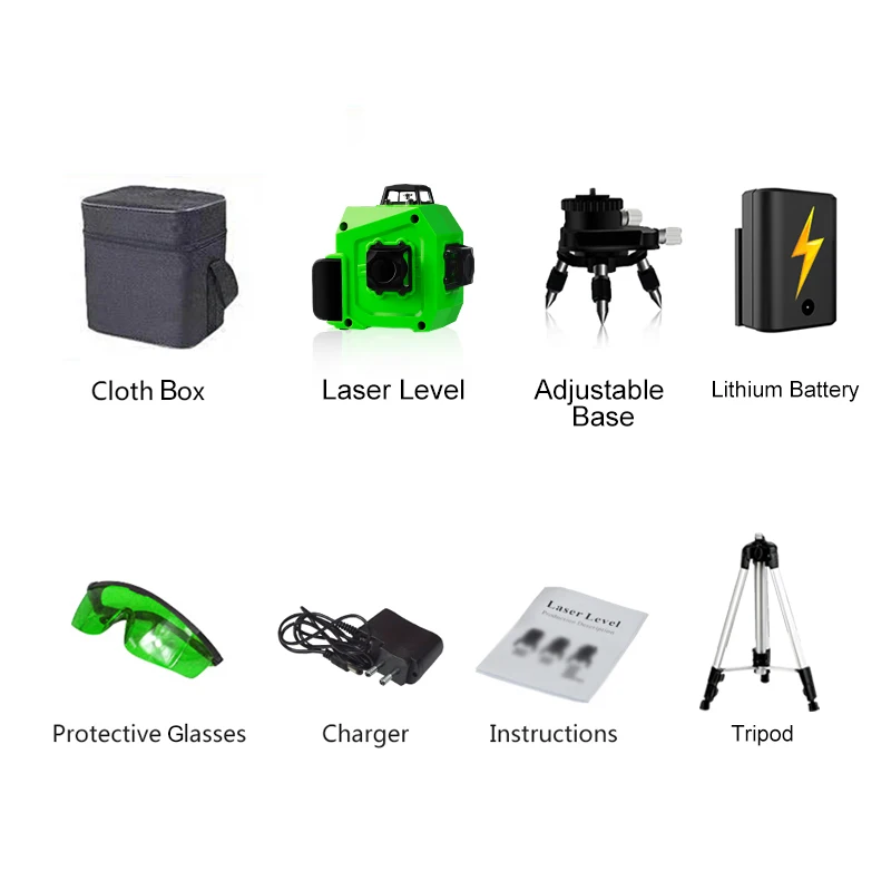 lux cloth box tripod PRACMANU лазерный уровень зеленый 12 линий 3D уровень самонивелирующийся 360 горизонтальный и вертикальный крест супер мощный зеленый лазерный уровень - Цвет: lux cloth box tripod