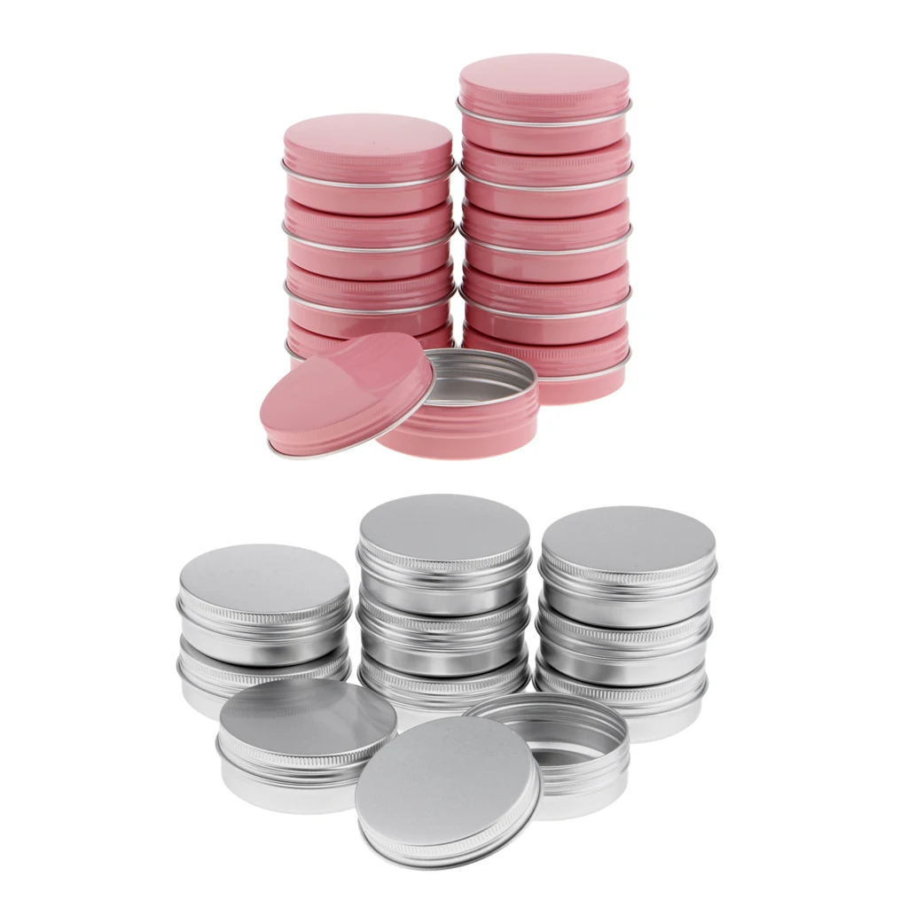 20Pcs Travel Cosmetic Screw Cap Pot Jars Tins DIY Craft Container Case 60ml