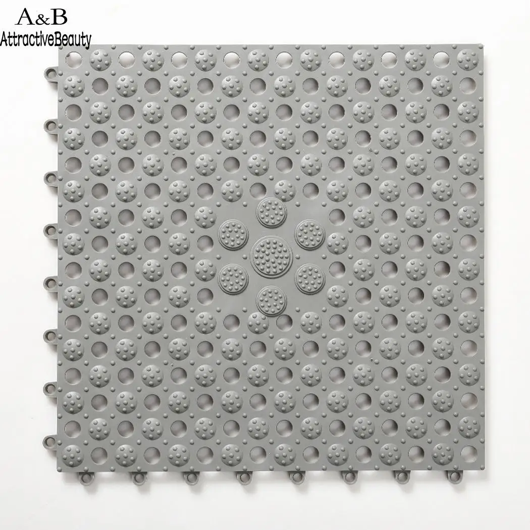 

Shower Toilet Non-Slip Splicing with Massage Home Bumps Drain Holes Ground Floor Modern Square Mat