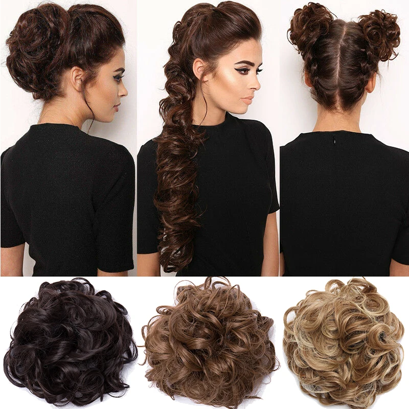 بينيهير الاصطناعية النساء Chignon فوضوي كعكة الشعر Scrunchy كعكة الشعر شريط مطاطي هيرباند هيربيسي أوبدو Chignon دونات الأسطوانة