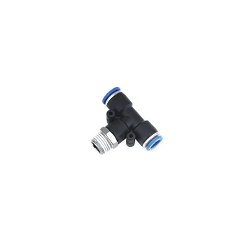 

3/8'' 1/2'' BSPT Male x Fit 14mm OD Tube diameter connecting pipe tee t-type external thread quick plug joint pneumatic joint