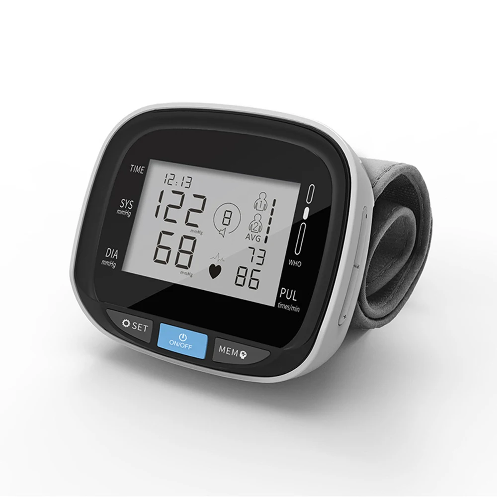 Digital Wrist Blood Pressure Monitor Heart Rate Pulsometer Automatic Home Blood Pressure Meter Kit Tonometer Sphygmomanometers