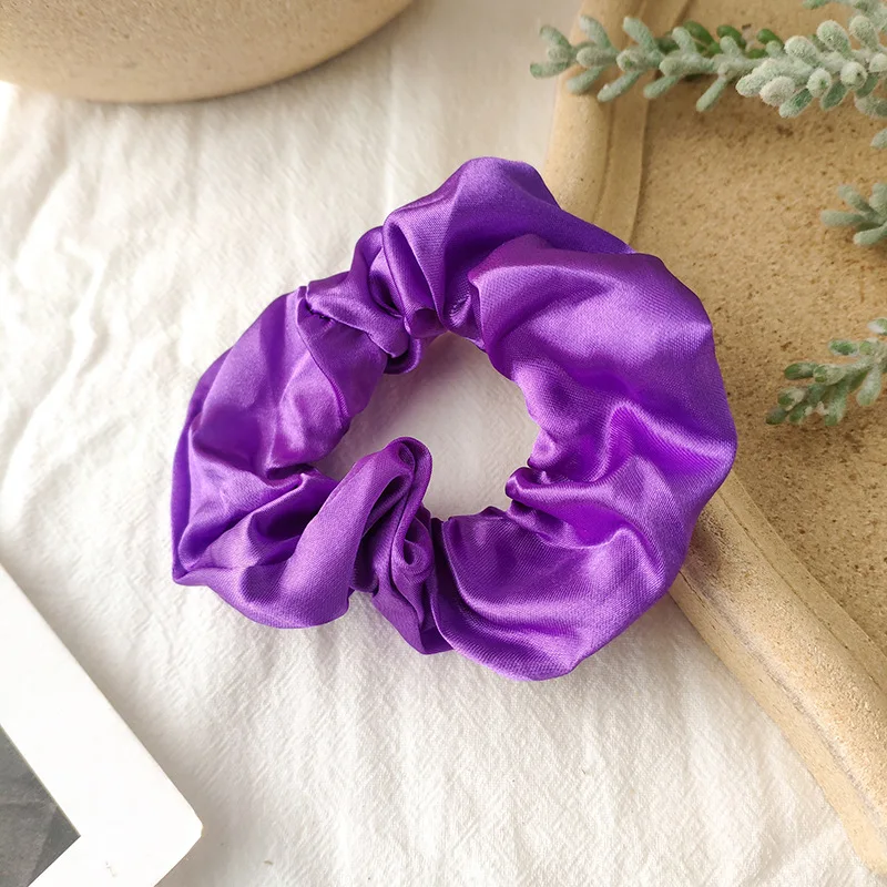 star hair clips 3.9 Inch Silk Scrunchie Elastic Handmade Multicolor Hair Band Ponytail Holder Solid Color Hair Ties Headband Hair Accessories snap hair clips