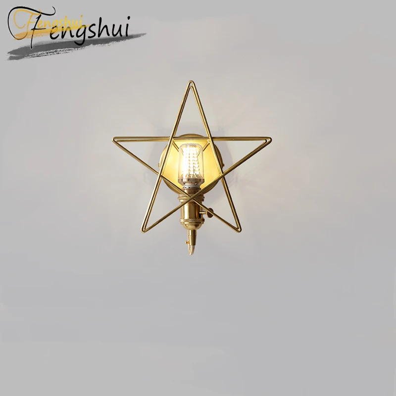 

Iron Art LED Wall Lamp Lighting Nordic Creative Star Shape Decoration Wall Lights Bedroom Bedside Aisle Living Room Lamps