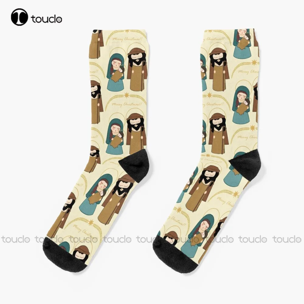 

Kokeshis Nativity Scene - Merry Christmas Socks Work Socks Personalized Custom Unisex Adult Teen Youth Socks 360° Digital Print