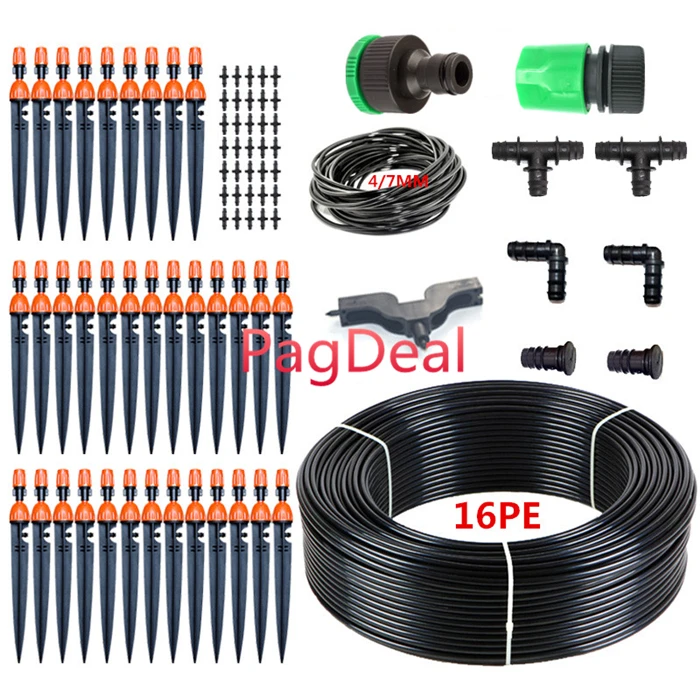 

Auto Dripping Irrigation System 30M Strengthen16PE Hose DIY Watering Irrigation Multifuction Drip And Spray Sprinkler
