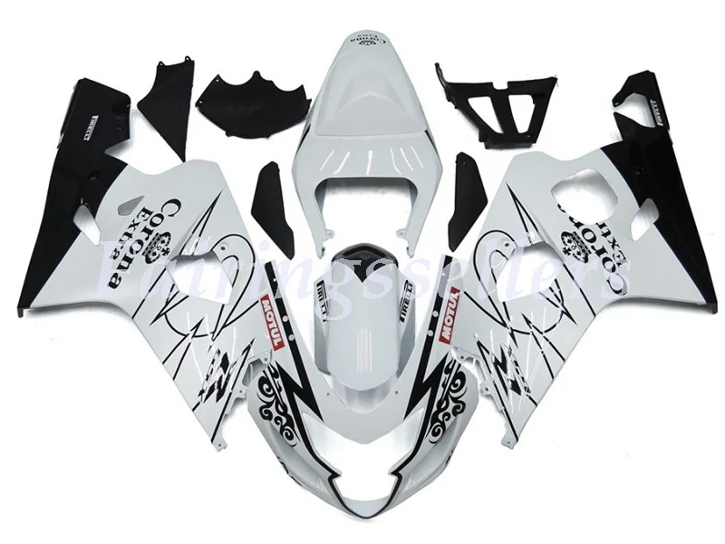 Gloss Black and White Corona Style - GSXR 600 - 750 04-05