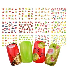 Поставщик электричества горячие продажи Фрукты 18 один случай разного-наклейки для ногтей оптом Водные Наклейки Маникюр Цветочные наклейки