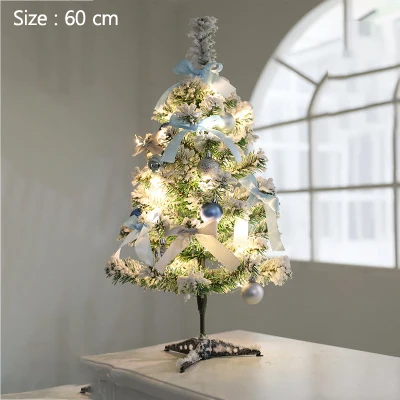 Strongwell, нордический Тиффани, синее дерево, зеленый, розовый, серый, искусственный комплект для рождественской елки, рождественские украшения для украшения дома - Цвет: 60cm set