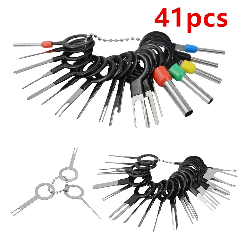 Car terminal tools 41pcs/38pcs car terminal removal kit auto pin wire connector extractor automotive electrical plug crimp puller repair hand tool