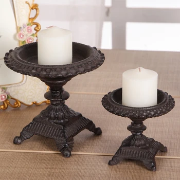 

Iron Stand Candle Holder Advent Retro Moroccan Style Romantic Dinner Candle Holder Metal Small Kandelaar Candlestick KK60ZT