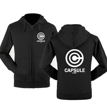 

Spring Autumn Sweatshirt Anime Dragon Ball Hoodies Men Streetwear CAPSULE CORP printed Fleece Zipper Hooded Harajuku Tracksuit