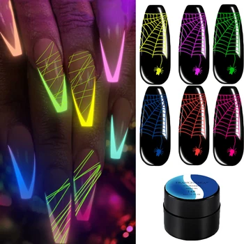 

8ml Luminous Spider Nail Gel Nail Art Painted Elastic Drawing Glue Phototherapy Nail Art Gel Nail Polish Halloween TSLM2