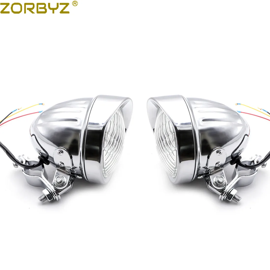 ZORBYZ мотоциклетный хромированный металлический противотуманный светильник с поворотным каркасом, кронштейн для крепления трубки, зажим для Honda Yamaha на заказ
