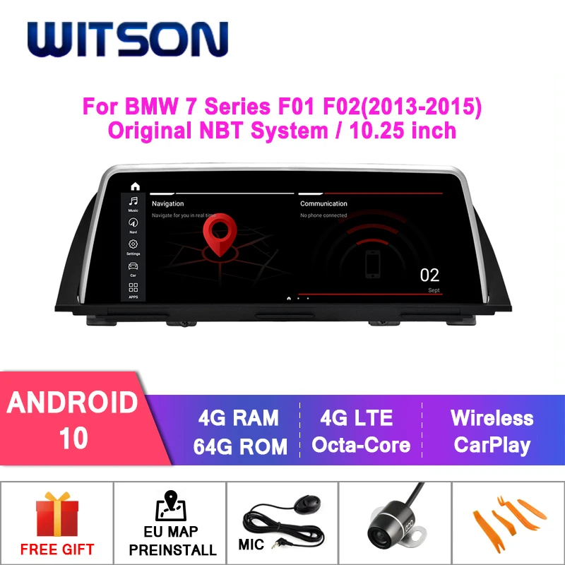 

WITSON Android 10.0 10.25" CAR DVD GPS For BMW 7 Series F01 F02 2013-2015 4GB+64GB car stereo GPS NBT System Stand-up style