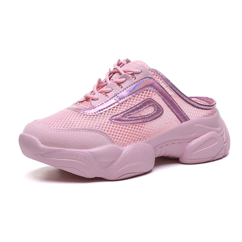 

2019 Summer New Style Mesh Breathable Hollow out Closed-toe Semi-Trailing Shoes Women's INS Ultra-Fire Red Dad Shoes Women's Tre