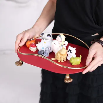 

Nordic Jewelry Storage Tray Household Display Rack Case Iron Desktop Make Up Portable Display Tray Snack Fruit Plate