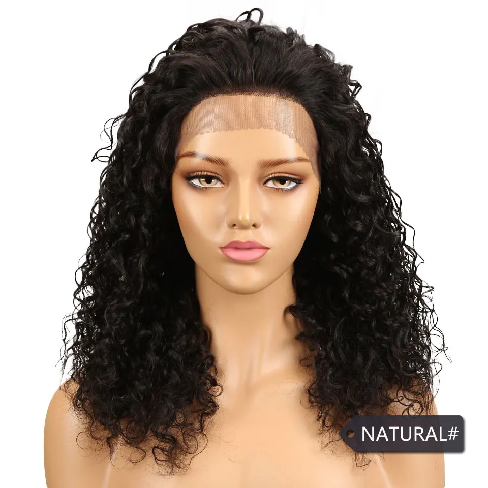 Гладкий бразильский Реми вьющиеся человеческие волосы парик для черных женщин 4x4 кружева спереди человеческие волосы парики натуральные 14 16 20 дюймов - Цвет волос: Естественный цвет