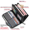 WILLIAMPOLO Long Wallet Men Clutch Bag With Strap Leather Men's Phone Credit Card Luxury Removable Card Holder Walet PL191469 2