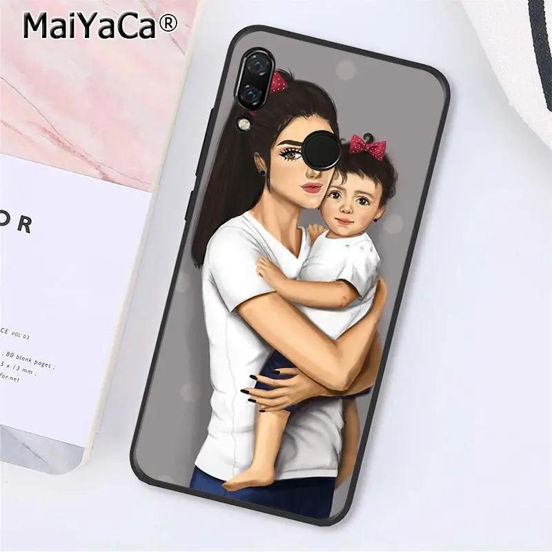 MaiYaCa модный коричневый волос для мамы, дочки, папы, семейный чехол для телефона Xiaomi Redmi8 4X 6A S2 Go Redmi 5 5Plus Note5 7 Note8pro - Цвет: A4