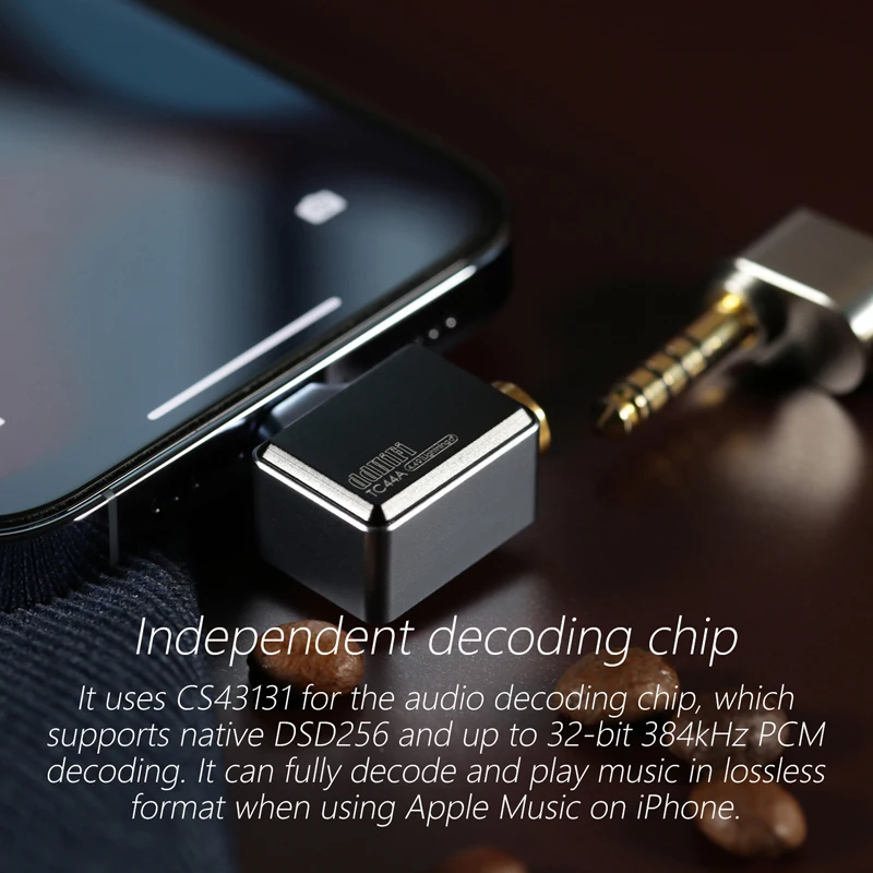 DD ddHiFi TC44A 4.4mm Headphone Adapter for iphone CS43131 DAC Chip Supports Native DSD256 and PCM 32bit/384kHz