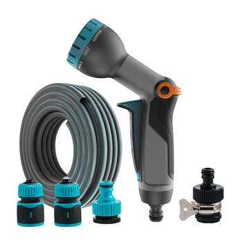 

9 Patterns Water Gun with 5M Hose Nozzle Car Washing Garden Watering Spray High Pressure Plant Water Sprinkler Irrigation Tools